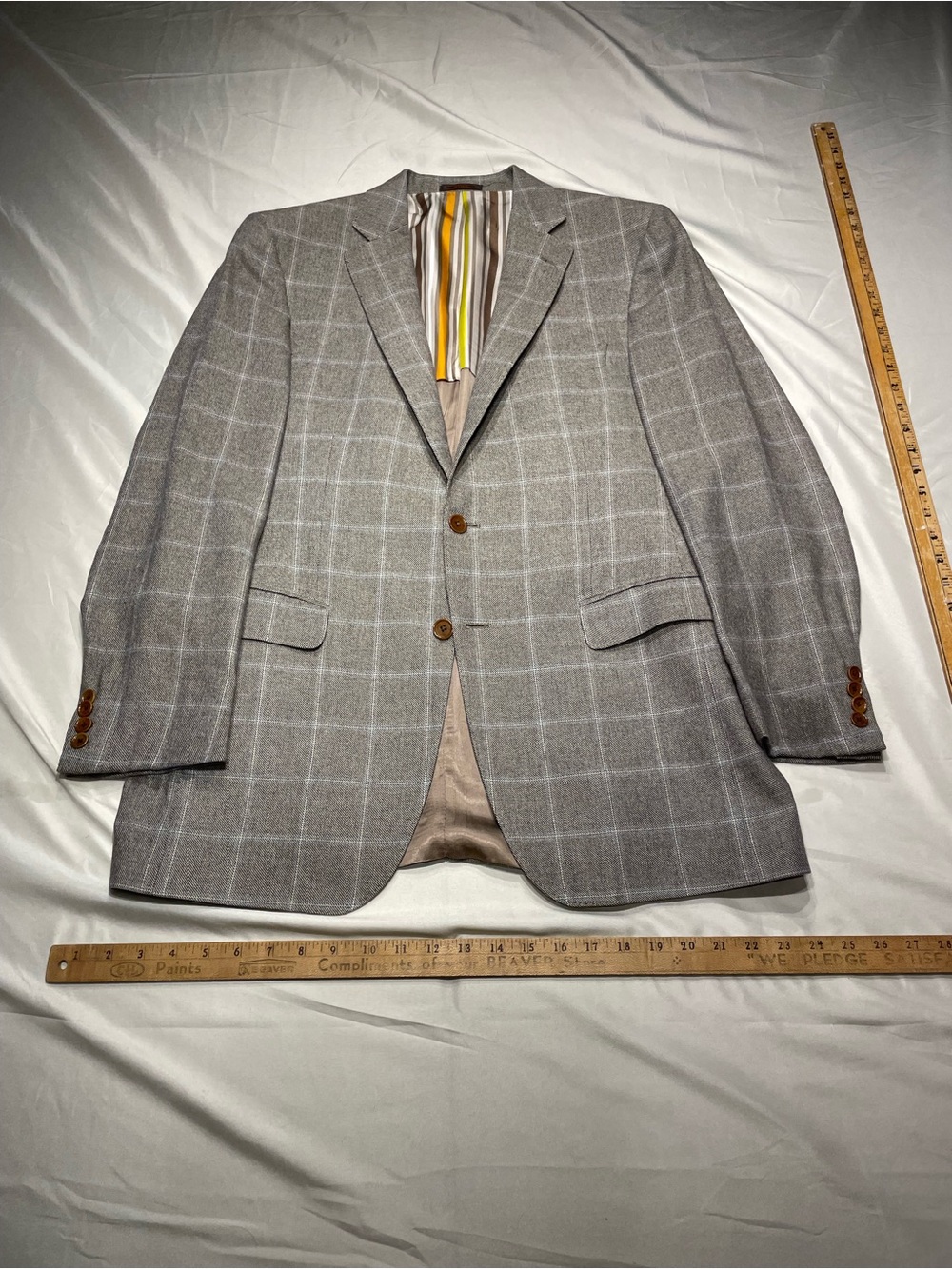 Etro size 54 Grey Brushed flannel Sport jacket with Subtle Windowpane Check